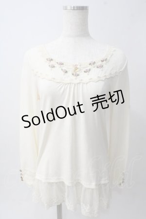 画像: axes femme / バラモチーフインナープルオーバー M 生成り Y-25-06-01-116-AX-TS-SZ-ZY