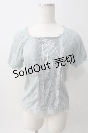 画像: axes femme / 総レースビスチェ風プルオーバー M サックス Y-25-06-01-120-AX-TO-SZ-ZY