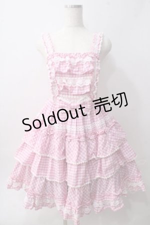 画像: Angelic Pretty / Prettyフリルジャンパースカート  ピンク Y-25-06-01-123-AP-OP-SZ-ZY