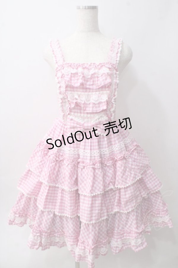 画像1: Angelic Pretty / Prettyフリルジャンパースカート  ピンク Y-25-06-01-123-AP-OP-SZ-ZY (1)