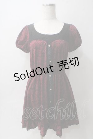 画像: axes femme / オーナメント柄ワンピース M ワイン Y-25-06-01-132-AX-OP-SZ-ZY