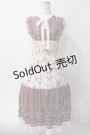 画像: axes femme / パッチワーク花柄ロングワンピース M キナリ Y-25-06-01-136-AX-OP-SZ-ZY