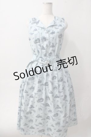画像: axes femme / ヌーベルジュイ柄ワンピース M サックス Y-25-06-01-139-AX-OP-SZ-ZY