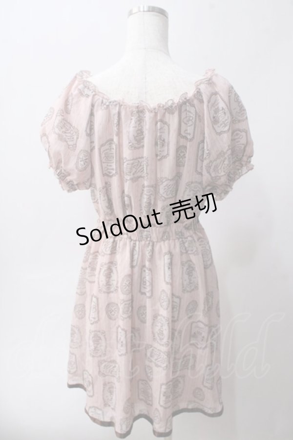 画像2: axes femme POETIQUE / ティーカップストライプワンピース M ピンク Y-25-06-01-140-AX-OP-SZ-ZY (2)
