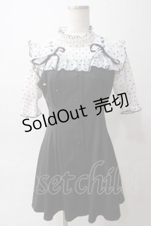 画像: Rojita / ハートドットレースアップ半袖ワンピース F ブラック Y-25-06-01-145-LO-OP-SZ-ZY