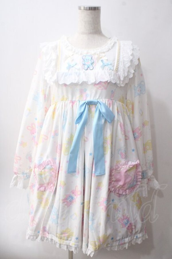 画像1: DOLLS PARTY / ANIMAL KINDERGARTEN ワンピース M 白 Y-25-06-01-149-EL-OP-SZ-ZY (1)