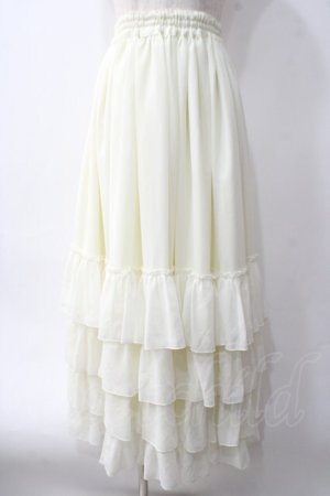 画像: ATELIER PIERROT / Four-Tiered Ruffle Chiffon Skirt  アイボリー Y-25-06-01-179-EL-SK-SZ-ZY