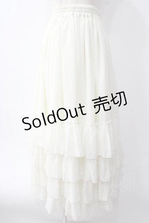 画像: ATELIER PIERROT / Four-Tiered Ruffle Chiffon Skirt  アイボリー Y-25-06-01-179-EL-SK-SZ-ZY