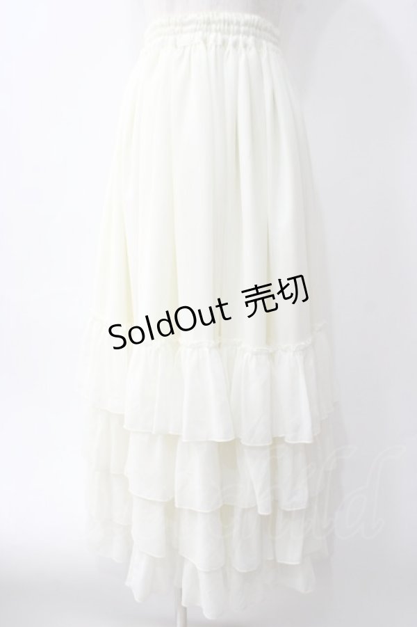 画像1: ATELIER PIERROT / Four-Tiered Ruffle Chiffon Skirt  アイボリー Y-25-06-01-179-EL-SK-SZ-ZY (1)