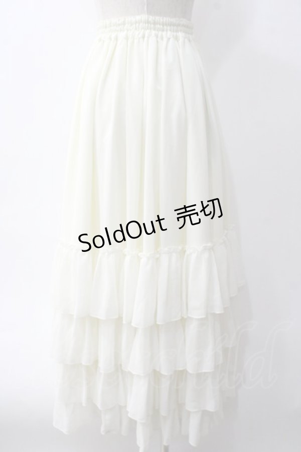画像2: ATELIER PIERROT / Four-Tiered Ruffle Chiffon Skirt  アイボリー Y-25-06-01-179-EL-SK-SZ-ZY (2)