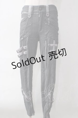 画像: Ozz Croce / ベルトデザインストレッチパンツ  グレー Y-25-06-01-184-OO-PA-SZ-ZS