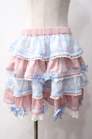 画像: To Alice / ハートドットティアードスカート M ピンク×サックス Y-25-06-01-200-LO-SK-SZ-ZY