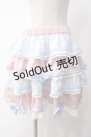 画像: To Alice / ハートドットティアードスカート M ピンク×サックス Y-25-06-01-200-LO-SK-SZ-ZY