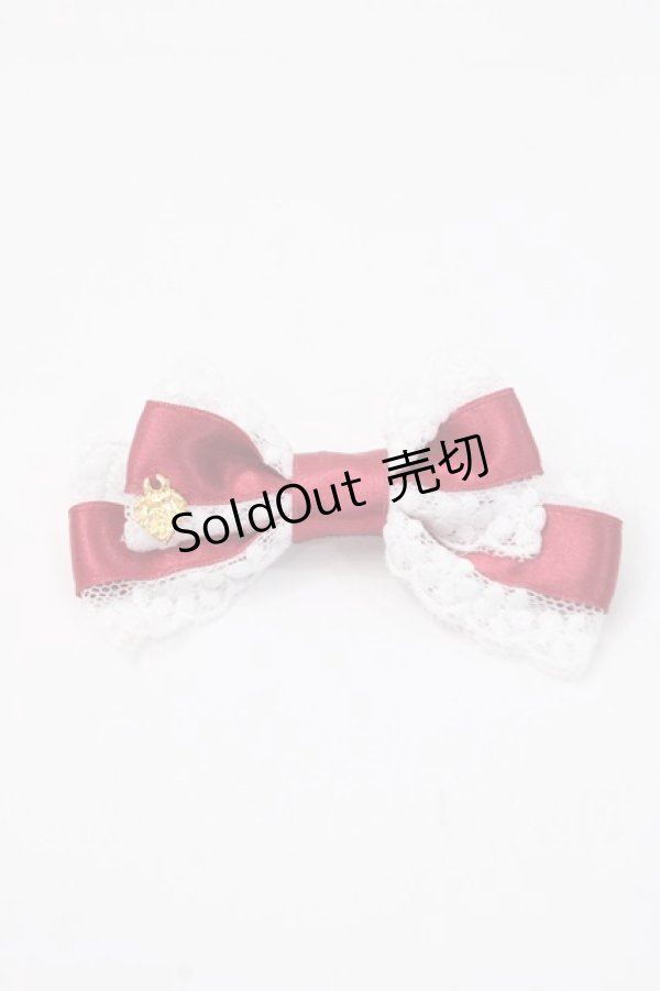 画像1: BABY,THE STARS SHINE BRIGHT / Le sucre petillantミニリボンクリップ  レッド×ホワイト Y-25-06-01-003-BA-ZA-SZ-ZT150-F002 (1)