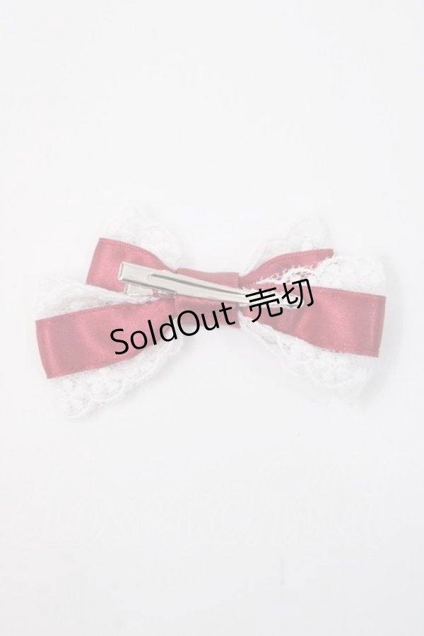 画像2: BABY,THE STARS SHINE BRIGHT / Le sucre petillantミニリボンクリップ  レッド×ホワイト Y-25-06-01-003-BA-ZA-SZ-ZT150-F002 (2)