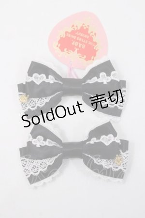画像: BABY,THE STARS SHINE BRIGHT / Dreaming Alice トランプレースリボンクリップ  ブラック×ホワイtl Y-25-06-01-004-BA-AC-SZ-ZY