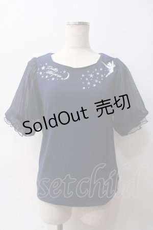 画像: axes femme / ピーター・パン/刺繍トップス F 紺 Y-25-06-03-042-AX-TO-SZ-ZY