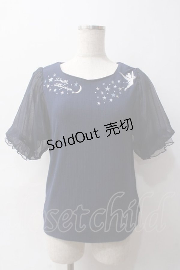 画像1: axes femme / ピーター・パン/刺繍トップス F 紺 Y-25-06-03-042-AX-TO-SZ-ZY (1)