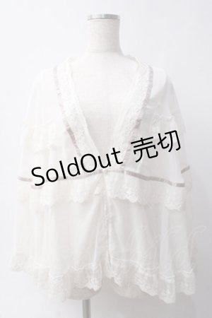 画像: axes femme / 楊柳シフォンレースショール F 生成り Y-25-06-03-053-AX-TO-SZ-ZY