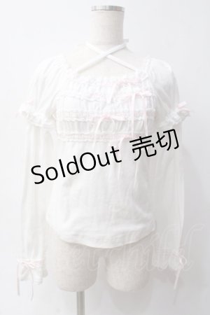 画像: Angelic Pretty / 三段シャーリングカットソー  シロ Y-25-06-03-054-AP-TO-SZ-ZY