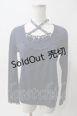 画像: axes femme / ストラップ付ビジューインナー M 紺 Y-25-06-03-062-AX-TO-SZ-ZI