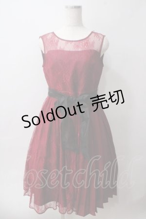 画像: axes femme / レースドレス  ワイン Y-25-06-03-074-AX-OP-SZ-ZY
