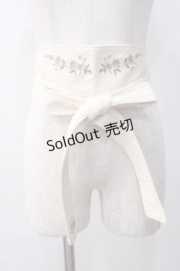 画像1: axes femme / 薔薇刺繍サッシュベルト   Y-25-06-03-010-AX-ZA-SZ-ZY (1)