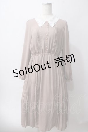 画像: axes femme / 薔薇襟プリーツワンピース  ピンク Y-25-06-03-083-AX-OP-SZ-ZY