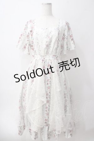 画像: axes femme / 薔薇柄ラッフルチュールワンピース F 生成り Y-25-06-03-084-AX-OP-SZ-ZI