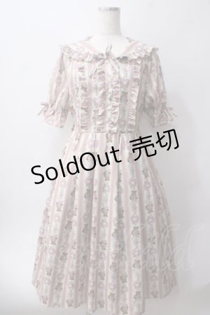 画像: axes femme kawaii / RosyBear柄ワンピース  キナリ Y-25-06-03-093-AX-OP-SZ-ZY