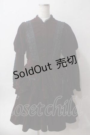 画像: axes femme kawaii / ベルベットドールワンピース  ワイン Y-25-06-03-096-AX-OP-SZ-ZT0625X