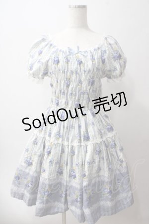 画像: Innocent World / ローズブーケストライプワンピース M ブルー Y-25-06-03-105-IW-OP-SZ-ZY