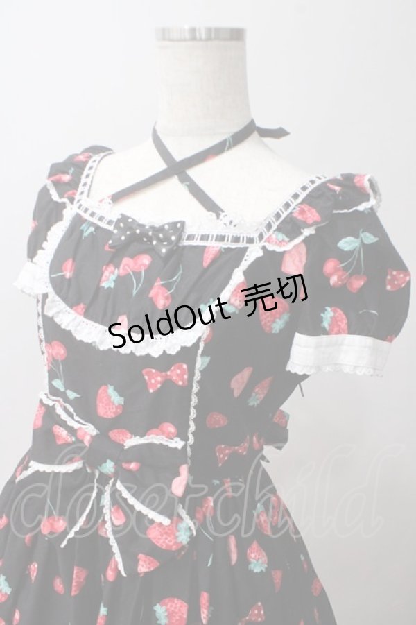 画像3: Angelic Pretty / Strawberry Parlourワンピース  黒 Y-25-06-03-115-AP-OP-AS-ZT070 (3)