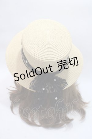 画像: axes femme / レースリボンカンカン帽   Y-25-06-03-016-AX-AC-SZ-ZT