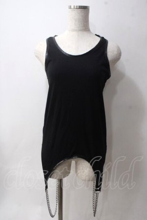 画像: GLAD NEWS / チェーン付きタンクトップ R 黒 Y-25-06-03-119-GL-TO-SZ-ZY