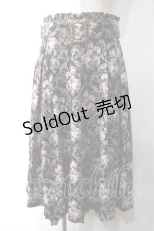 画像: axes femme / ウォールオーナメント柄スカート M 黒 Y-25-06-03-120-AX-SK-SZ-ZY