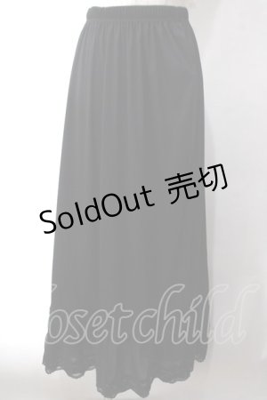 画像: axes femme / 薔薇レースロングペチスカート M 黒 Y-25-06-03-127-AX-SK-SZ-ZY