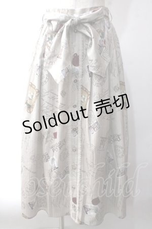 画像: axes femme / ボン・ヴォヤージュ柄スカート F ベージュ Y-25-06-03-132-AX-SK-SZ-ZY
