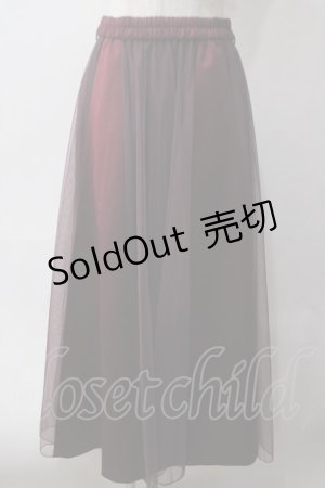 画像: axes femme / サテン×チュールスカート M ワイン Y-25-06-03-135-AX-SK-SZ-ZY
