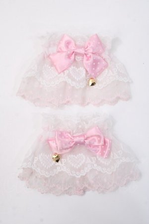 画像: Angelic Pretty / ドットリボン配色お袖とめ  ピンク×白 Y-25-06-03-003-AP-ZA-SZ-ZY