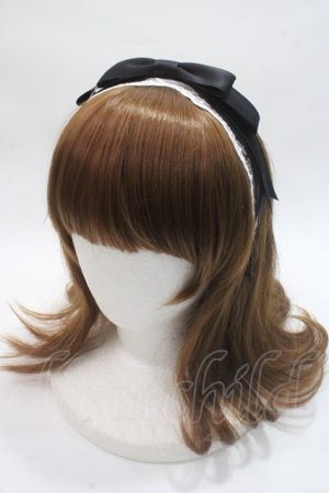 画像: axes femme kawaii / レースリボンカチューシャ  黒 Y-25-06-03-022-AX-AC-SZ-ZY