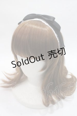 画像: axes femme kawaii / レースリボンカチューシャ  黒 Y-25-06-03-022-AX-AC-SZ-ZY