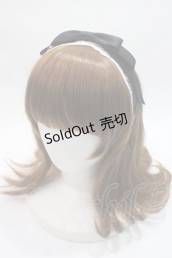 画像1: axes femme kawaii / レースリボンカチューシャ  黒 Y-25-06-03-022-AX-AC-SZ-ZY (1)