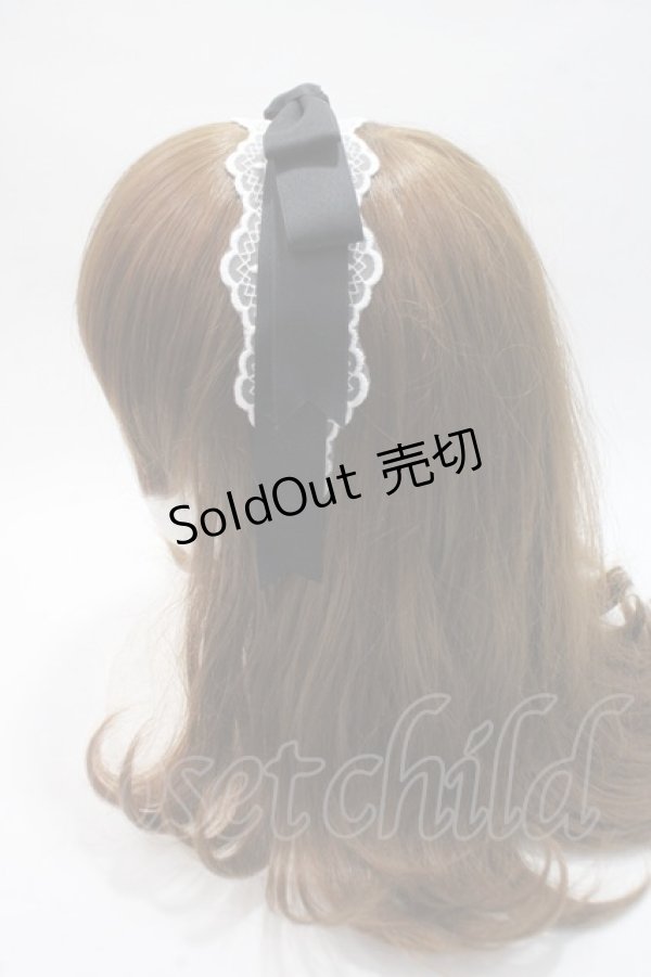 画像2: axes femme kawaii / レースリボンカチューシャ  黒 Y-25-06-03-022-AX-AC-SZ-ZY (2)