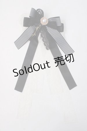 画像: Physical Drop / リボンブローチ  黒 Y-25-06-03-004-LO-ZA-SZ-ZT150-F002