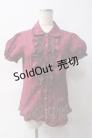 画像: axes femme / トランプJQフリルブラウス M ワイン Y-25-06-03-033-AX-BL-SZ-ZY