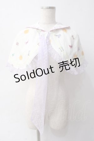 画像: BABY,THE STARS SHINE BRIGHT / Soiree Au Chat Noir柄ケープ  オフ白 Y-25-06-03-034-BA-JA-SZ-ZY