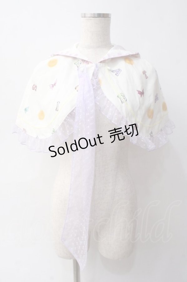 画像1: BABY,THE STARS SHINE BRIGHT / Soiree Au Chat Noir柄ケープ  オフ白 Y-25-06-03-034-BA-JA-SZ-ZY (1)