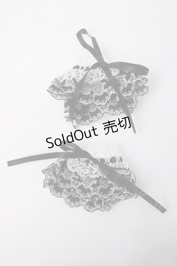 画像1: GOTH / 髑髏レースお袖とめ   Y-25-06-03-005-GO-ZA-SZ-ZY (1)