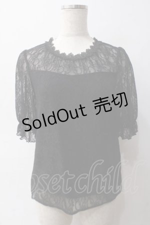 画像: axes femme / 総レースプルオーバー  黒 Y-25-06-03-039-AX-TO-SZ-ZY